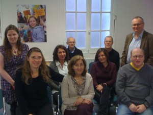 A photo of the European aniridia representatives sitting together in a group.