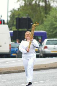 Claire Olypmpic Torch1 Claire carrying the Olympic Torch