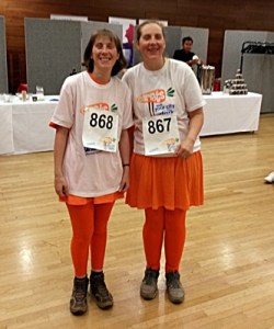 Sarah and Lorna ready to set off