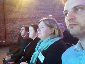 Martin, Katie, Emily and James sitting in a row