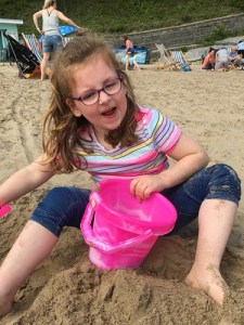 Mari on a sandy beach