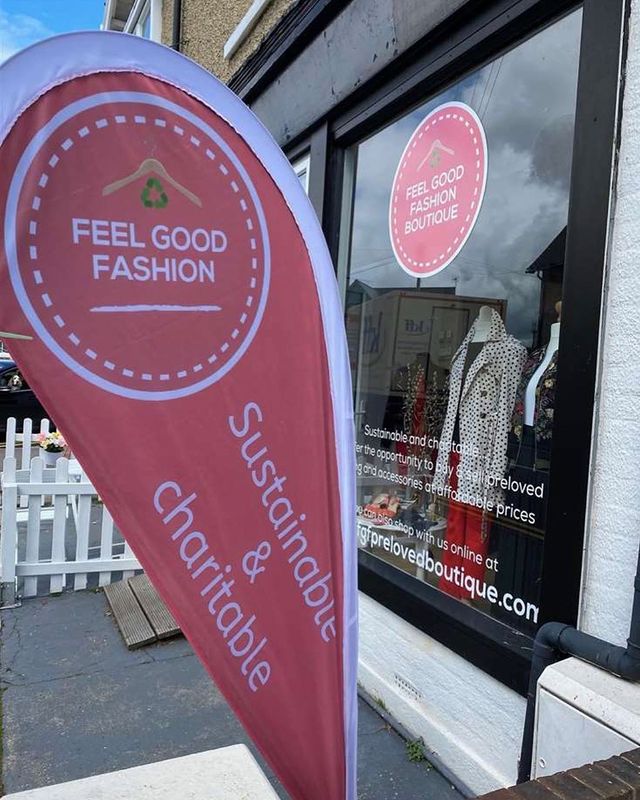 Feel Good Fashion banner and shop front
