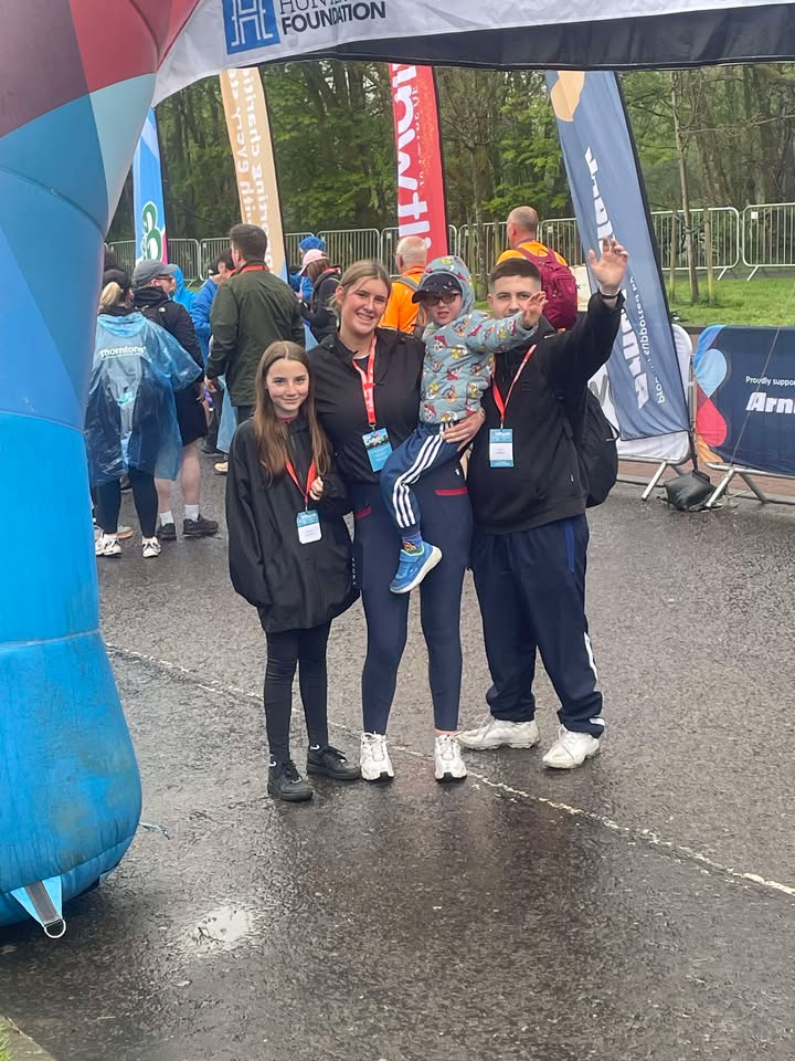 Craig, Katie, Mollie, Callum at the finish line 
